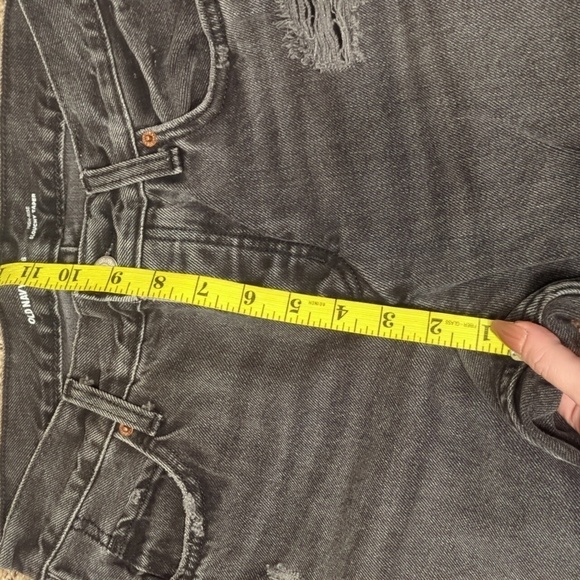 Old Navy women's faded black high rise slouchy taper button fly jeans 💋 - Picture 5 of 10